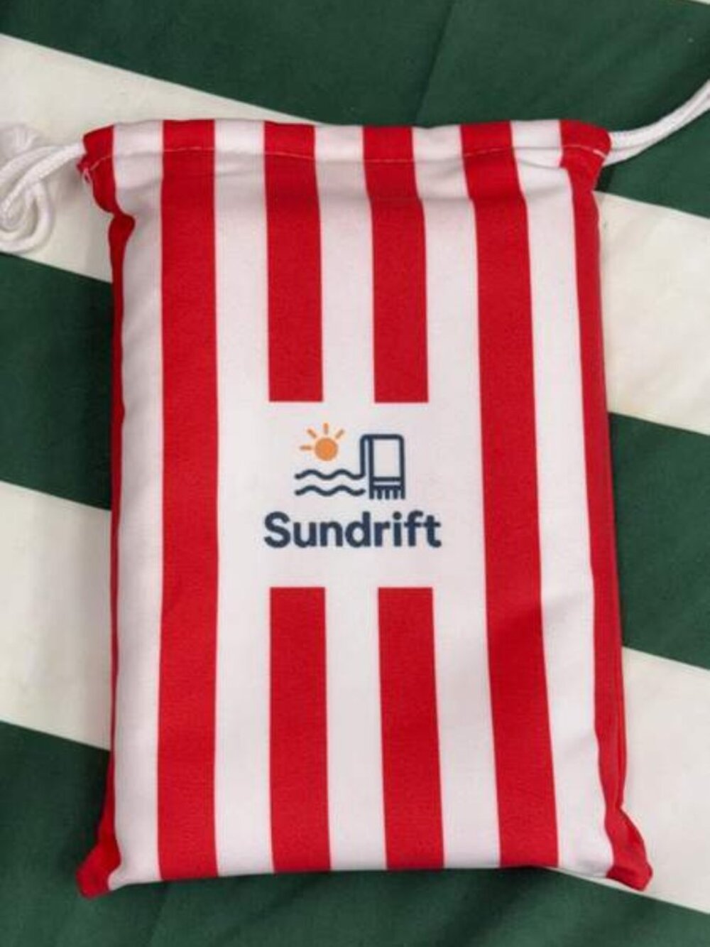 Oversized Cabana Stripe Towel 71 x 36 in Red & White